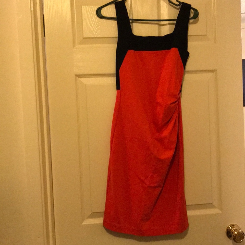 Red/orange and black dress
